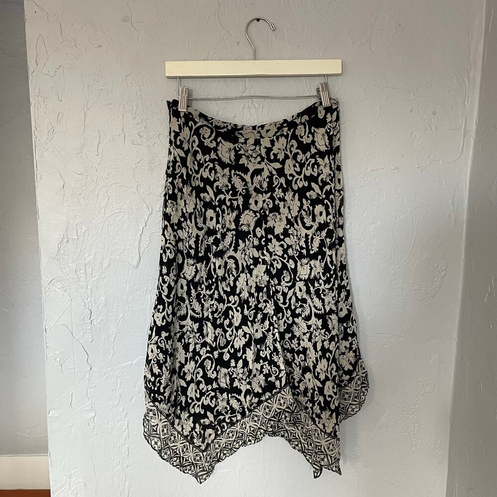 Vintage Charter Club Y2K 100% Silk Skirt Handkerchief Hem Floral Lined size 10 - Picture 9 of 9